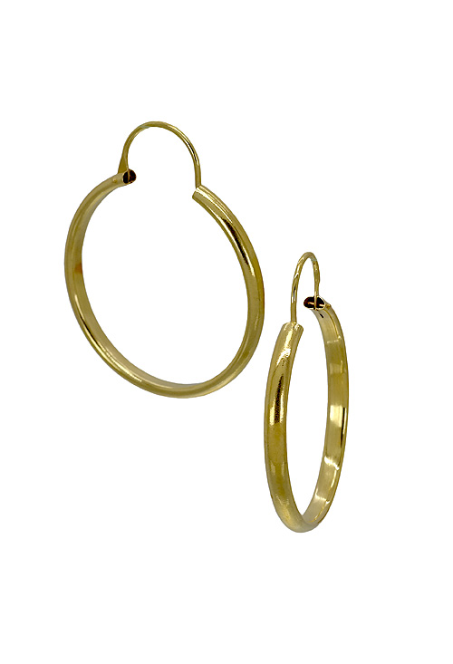 criollas oro amarillo 18 kilates chanela de media caña de 20 mm de diametro exterior 030_212-C