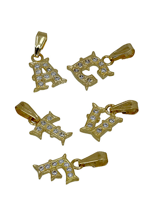 Colgante inicial -D- oro 18 Ktes con circonitas - foto 3 - rfcia.002_80245D