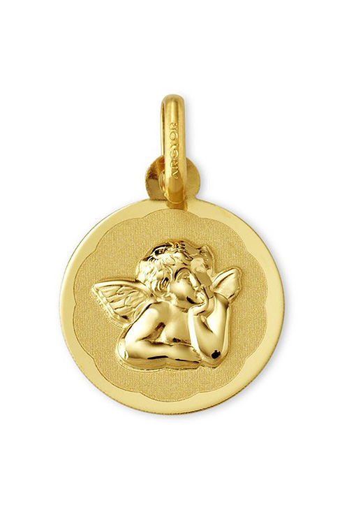 medalla religiosa oro amarillo 18 kilates angel de la guarda 045_1910454