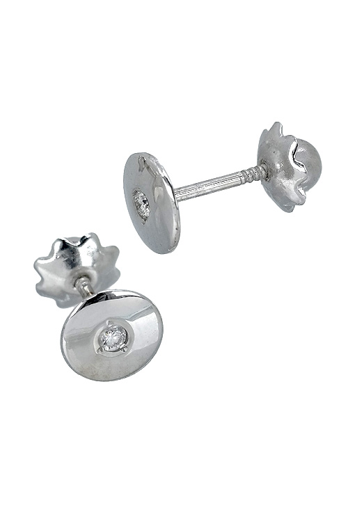 pendiente de oro blanco chatones con diamantes y sistemas de tornillo foto 2 026_P-1_01