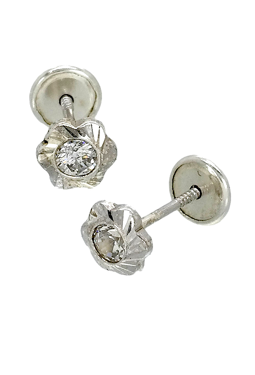 pendientes de plata de ley para niña con forma de flor 271_PTR1