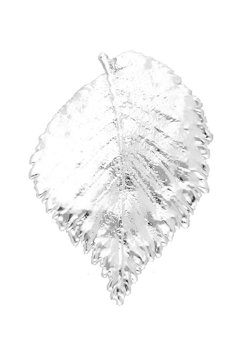 Colgante hoja natural de rosal bañada en plata 270_BROSA-P-4-4