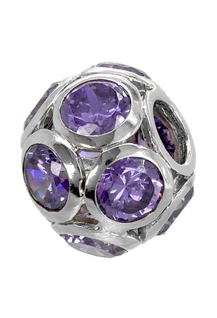 abalorio de plata con forma esferica y amatistas redondas engastadas en boquillas 015_23-4