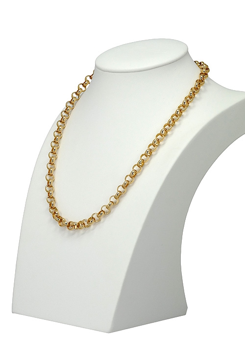 cadena de 45 cm gargantilla de eslabones rolo vista en expositor 003_ROLO-7-G_02