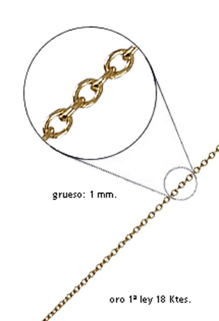Cadena cuello oro ley 45 cm eslabon forzado redondo Gargantilla -precio barato para venta online - rfcia.127_FR35-45