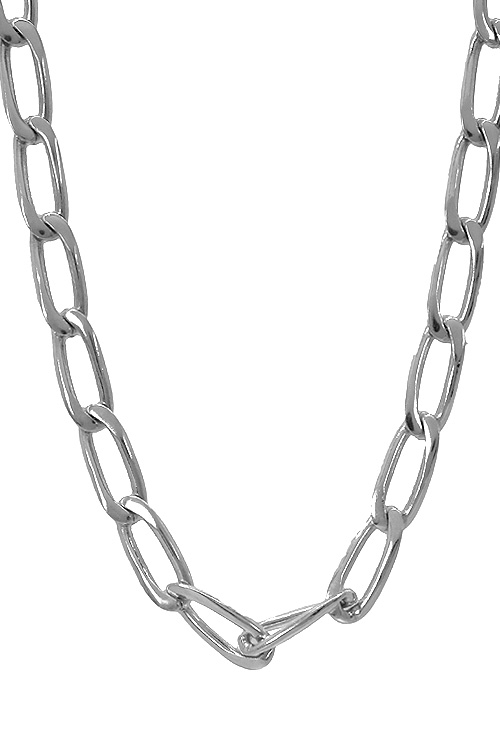 cadena de plata eslabones barbados abiertos macizos foto frontal 126_BILBAO200-60