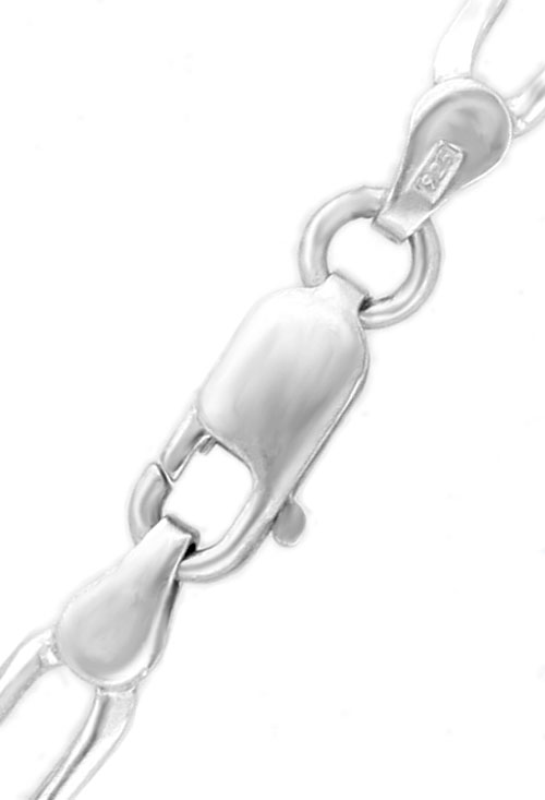 cadena de plata para hombre eslabones modelo bilbao vista detalle cierre