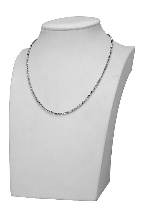 cadena de plata tipo gargantilla eslabones rolo vista en expositor 126_ROLO71-40R_02