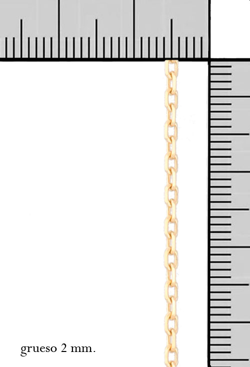 cadena forzada oro amarillo 18 kilates modelo forzado de 40 centimetros vista con medidas 005_1159-40_M
