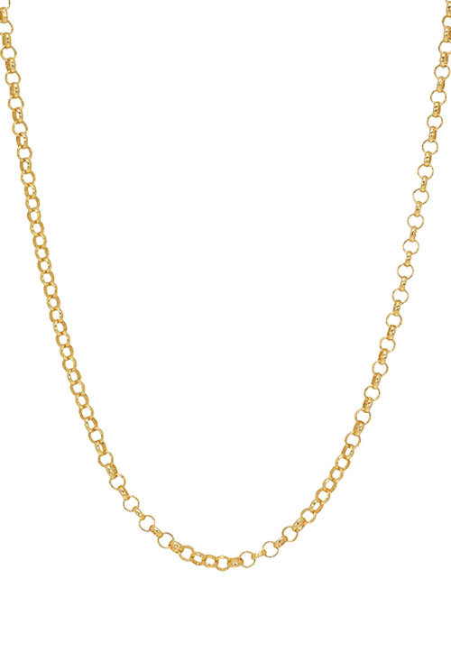 cadena de oro amarillo 18 ktes eslabones modelo rolo vista frontal 127_RM60-40