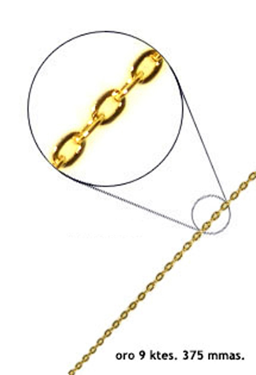 precio barato para venta online Cadena oro amarillo 9 kilates modelo de eslabones forzados 45 c m