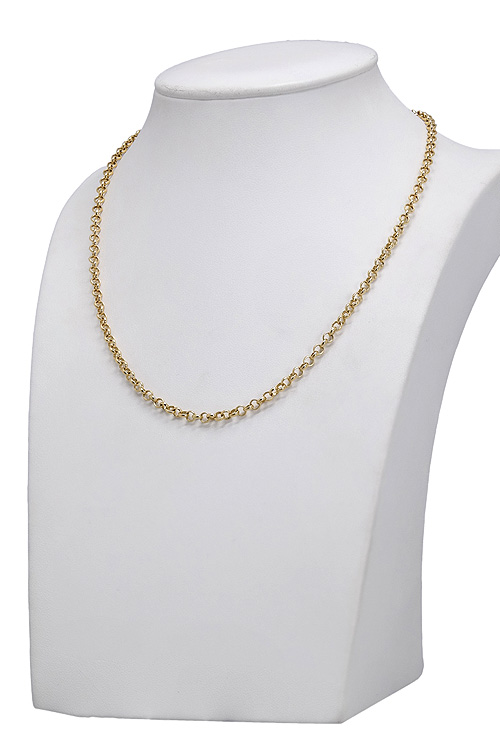 Cadena rolo de oro amarillo de ley caida peto