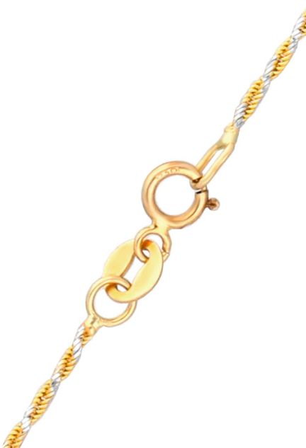cadena trenza oro bicolor 18 kilates fotografia detalle cierre