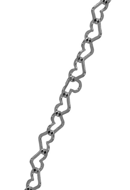 Collar plata eslabones forma corazón 50 cm a precios baratos 126_COR100-50
