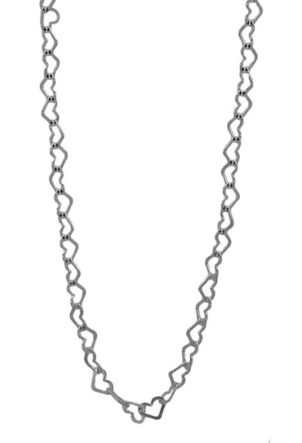 Collar plata eslabones forma corazón 50 cm joyas para mujer en plata de ley a precio barato 126_COR100-50