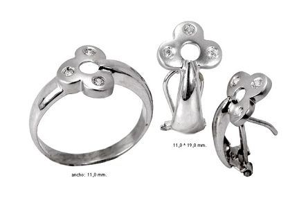 conjunto de sortija y pendientes oro blanco 18 ktes con diamantes 192_Z0093_G