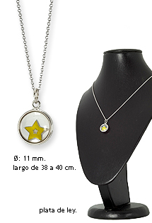 Gargantilla en plata para ninas. motivo estrella amarilla - foto 3 - rfcia.269_HEN-GLAS-03-SHINE