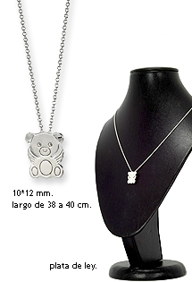 Gargantilla en plata para ninas. osito Teddy - foto 3 - rfcia.269_HEN-TEDDY
