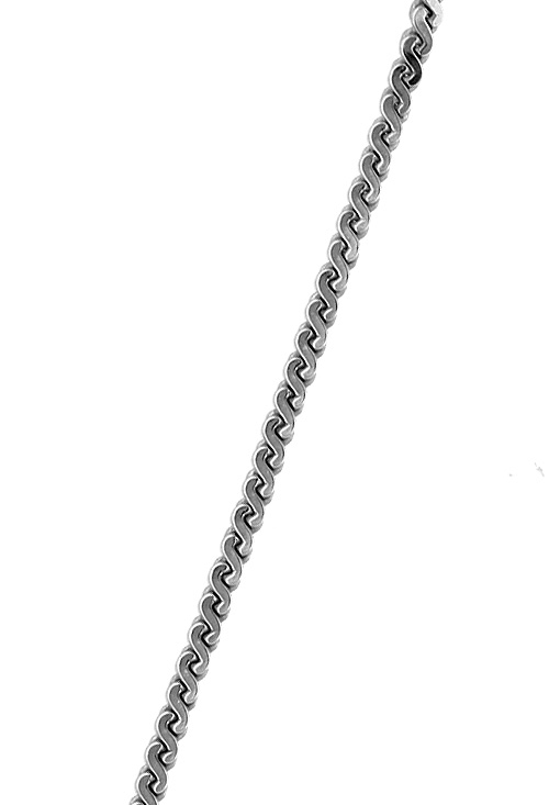 gargantilla de plata cadena trenzada de 45 cm de largo rodinada foto detallada 126_EP100-45R_01