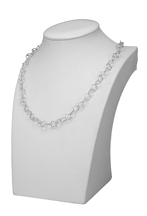 Collar plata eslabones flores 126_STAR80-55 precios baratos, liquidación
