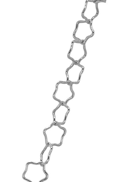 Collar plata eslabones flores 126_STAR80-55 venta online al mejor precio