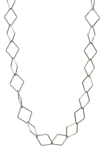 Gargantilla plata eslabones forma de rombo 126_CUATRO60-45 joyas para mujer al mejor precio