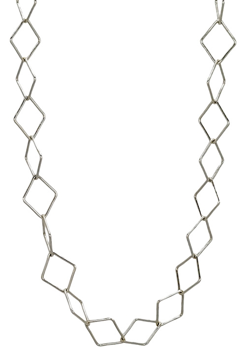 Gargantilla plata eslabones forma de rombo 126_CUATRO60-45 joyas para mujer al mejor precio