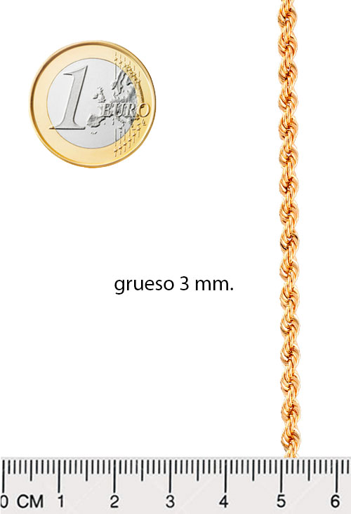 cordon de oro amarillo 18 ktes 60 cm de largo foto medidas