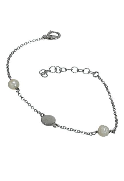 Pulsera de plata con perlas y disco 266_044346-1-1