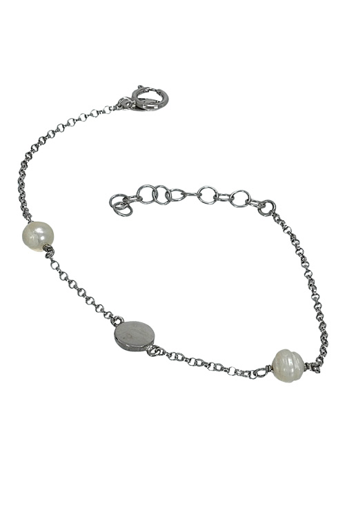 Pulsera de plata con perlas y disco 266_044346-1-1