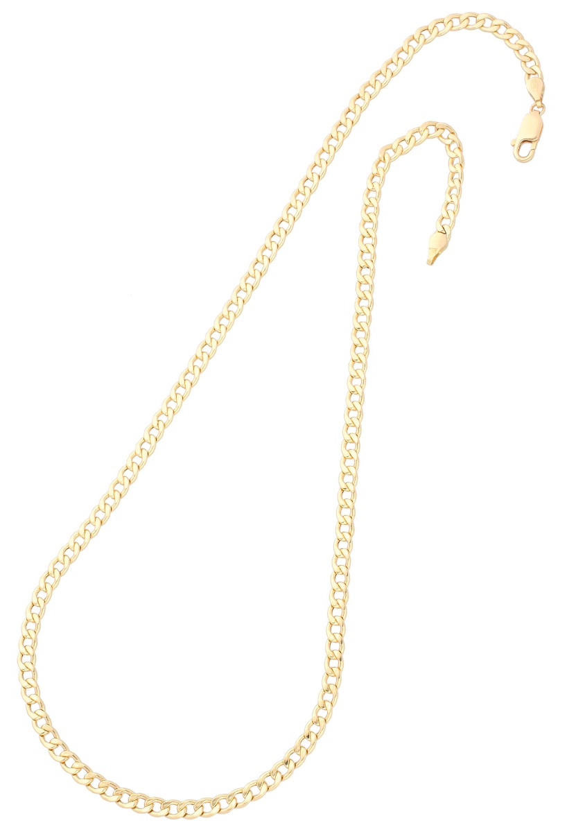cadena eslabones barbados oro amarillo 18 kilates gargantilla 45 cm vista completa