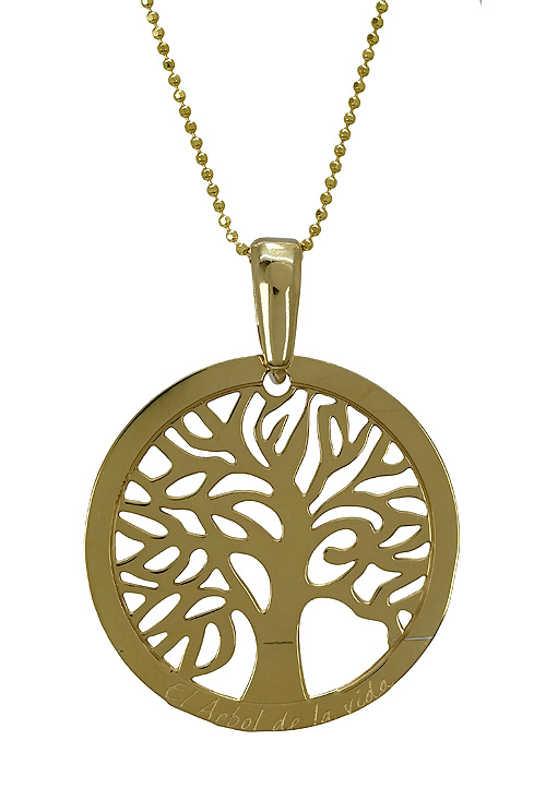 Gargantilla de plata chapada amarillo árbol de la vida 266_022281-2-1