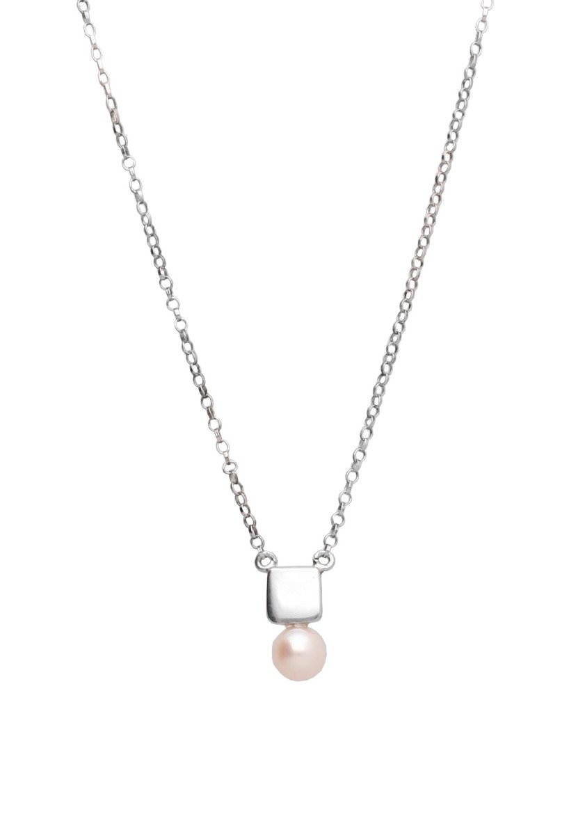 gargantilla de plata con perla cultivada vista principal