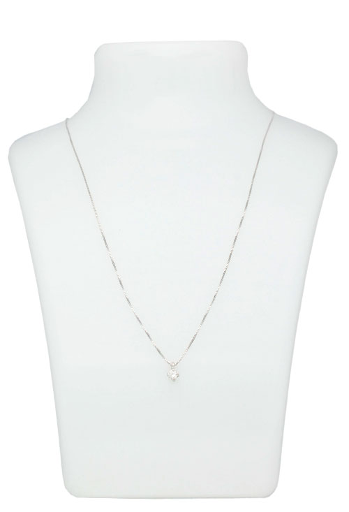 gargantilla oro blanco 18k motivo garra con diamante foto con expositor