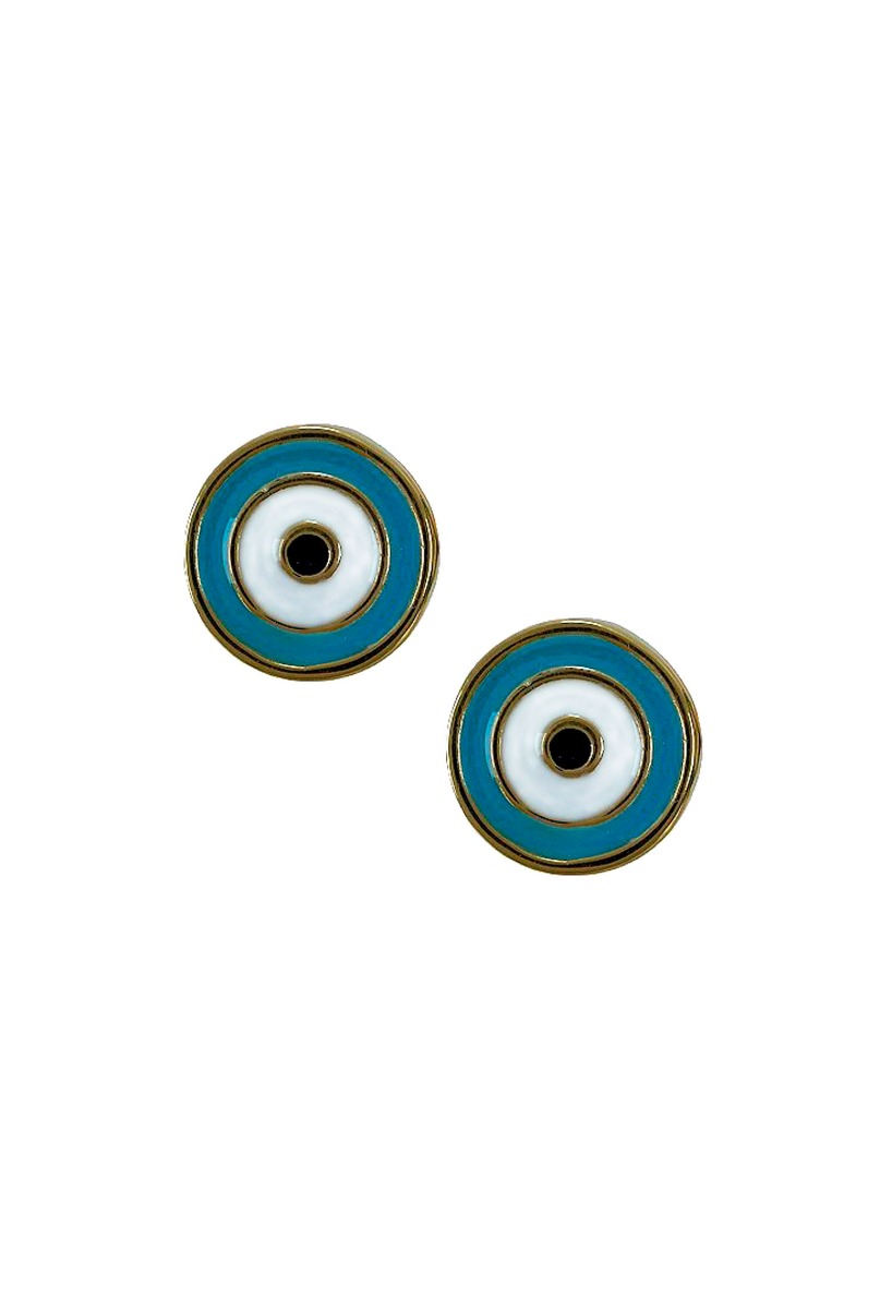 Pendientes plata chapada en dorado con esmalte tricolor 266_014727-2-1