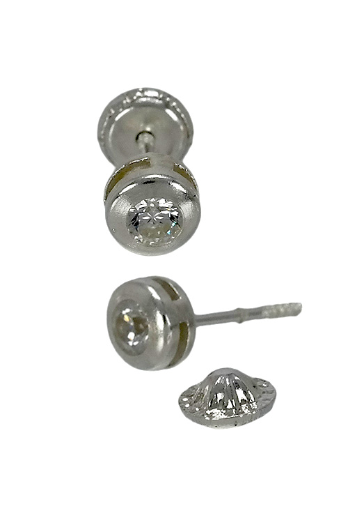 pendientes plata para niña chatón con circonita foto 02 030_2117PL_01