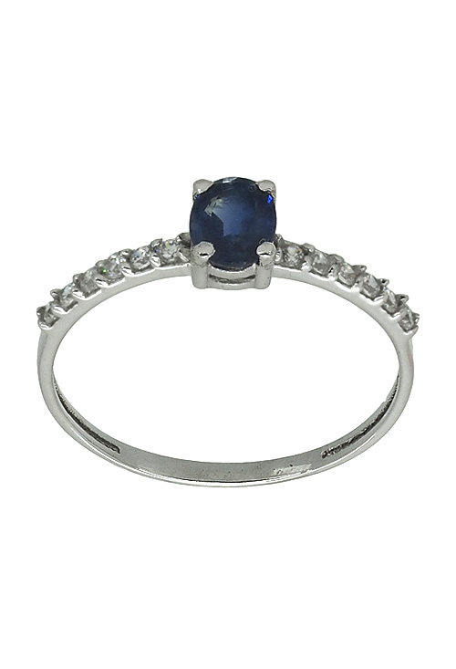 sortija oro blanco 18 ktes con zafiro y circonitas vista frontal 281_S592Z54B