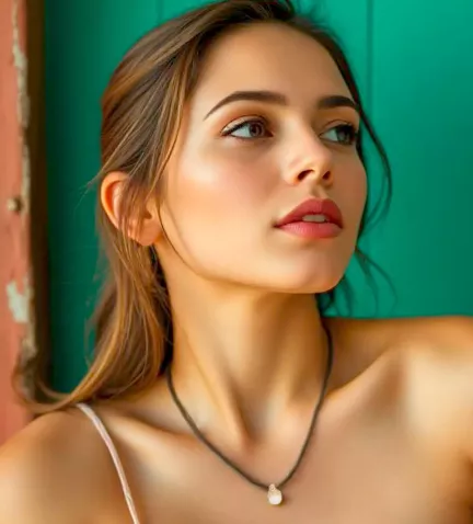 gargantilla de oro con perla y brillantes