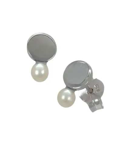 pendiente de plata y perla cultivada foto frontal y lateral 266_014346-1-1