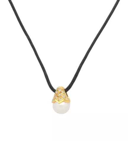 gargantilla de oro con brillantes y perla cultivada foto para parrilla web