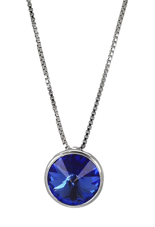 Gargantilla de plata con cristal swarovski azul 273_A2809-8G