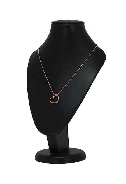 gargantilla plata chapada en rosa motivo corazon foto en expositor 266-024505-4-1-01