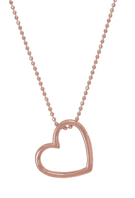 gargantilla plata chapada en rosa motivo corazon foto principal 266-024505-4-1