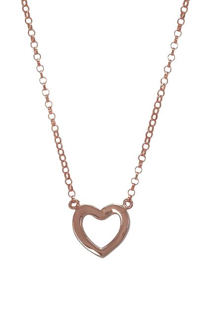 gargantilla plata chapada oro rosa motivo corazon 266-024241-4-1