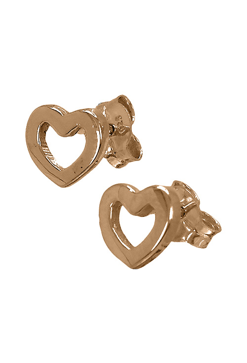 Pendientes de plata chapada motivo corazón 266_014241-4-1