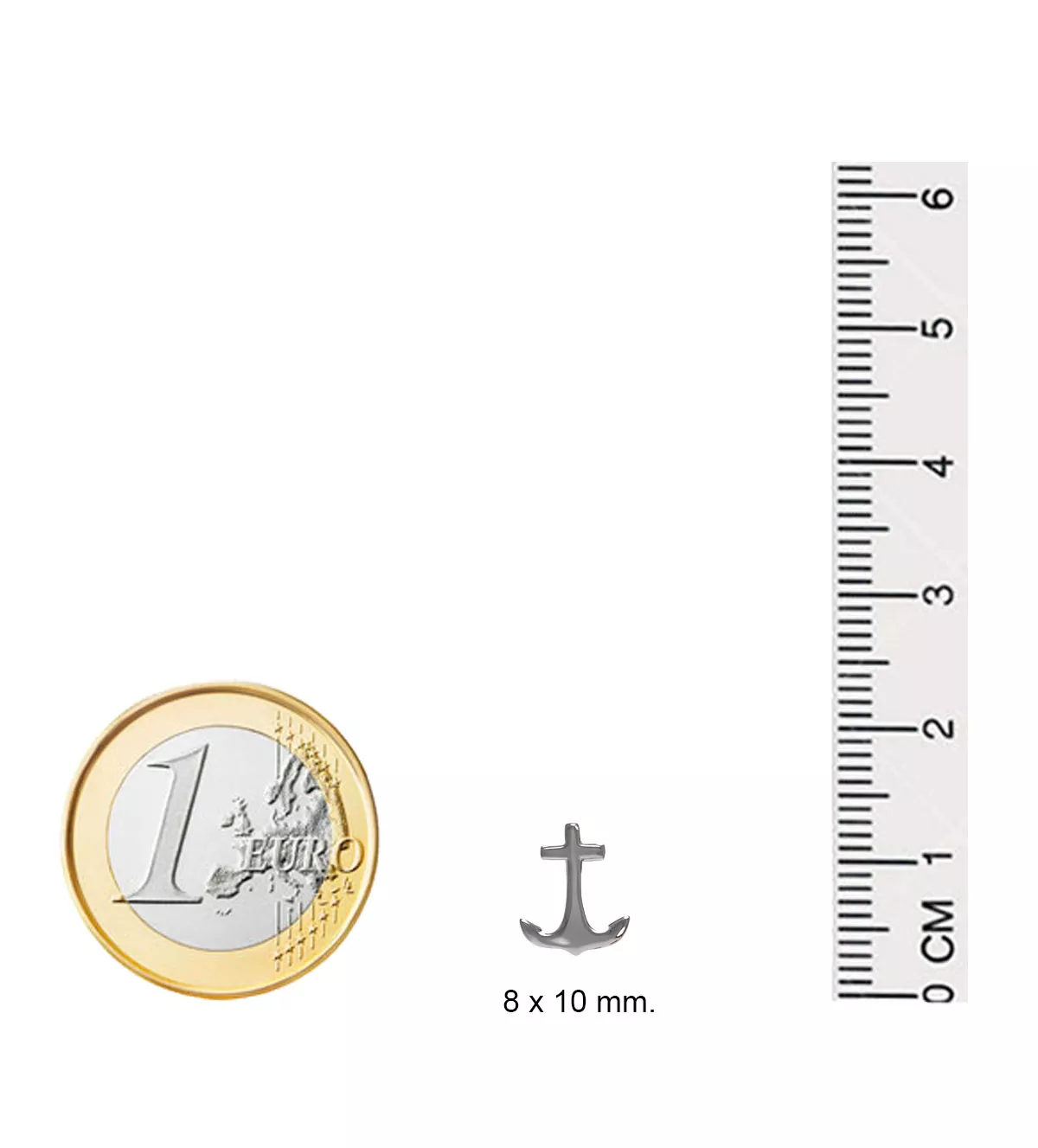 pendientes de plata modelo ancla vista medidas