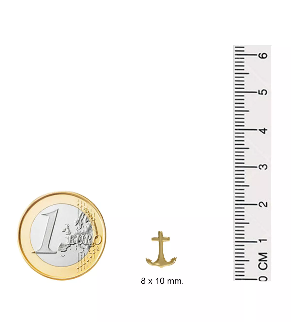 pendiente ancla plata chapada vista medidas