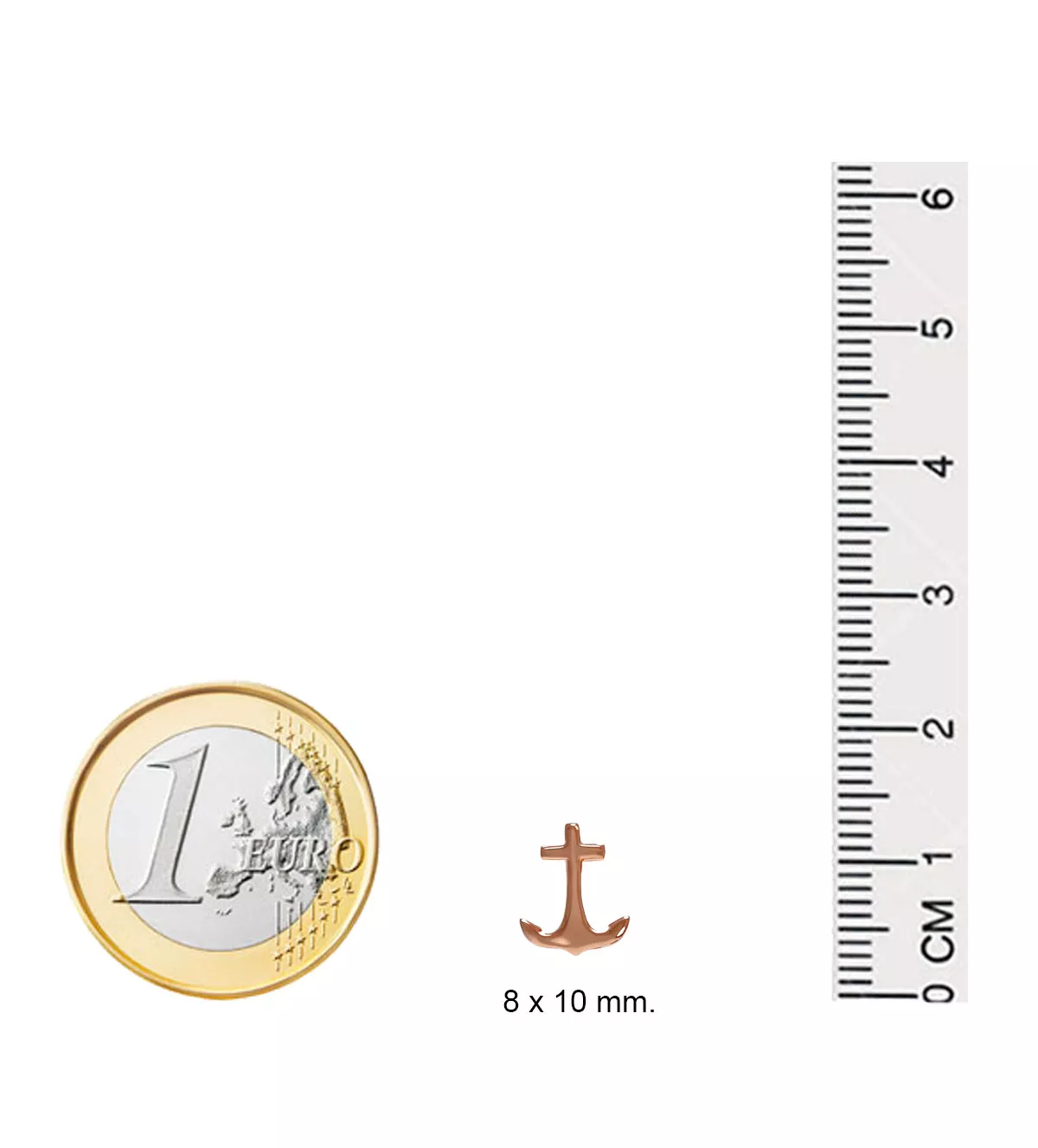 Pendientes de plata chapada "Ancla Roja" - Imagen 4