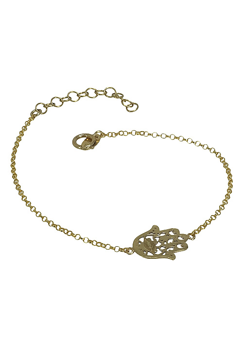 Pulsera de plata chapada mano de Fátima o Hamsa 266_043129-2-1