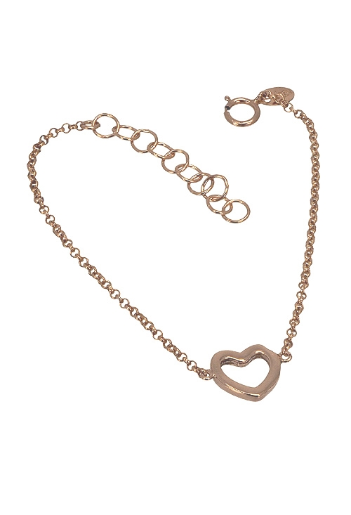 pulsera plata chapada color oro rosa motivo corazón 266-044241-4-1